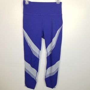 Fabletics Powerhold Women's M Purple Crop Leggings Yoga Pants Stretch Bottoms